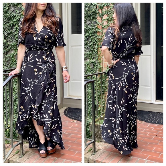 Fabulous boho floral High Low wrap maxi dress - Picture 4 of 9